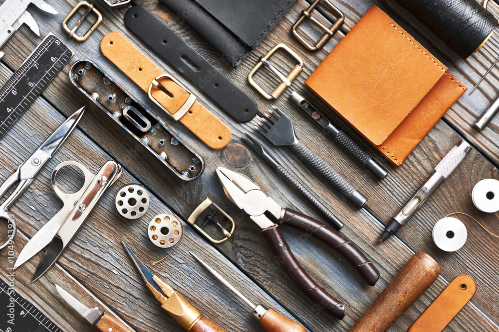 Fototapeta premium Leather crafting tools