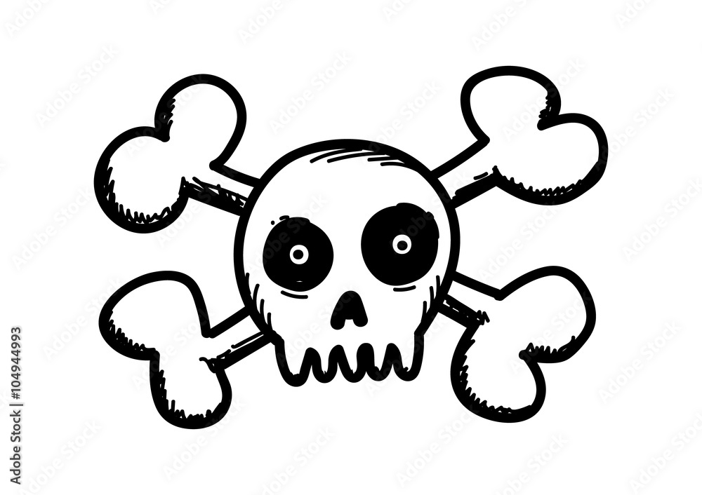 Cute skull doodle. Cute skull doodle.