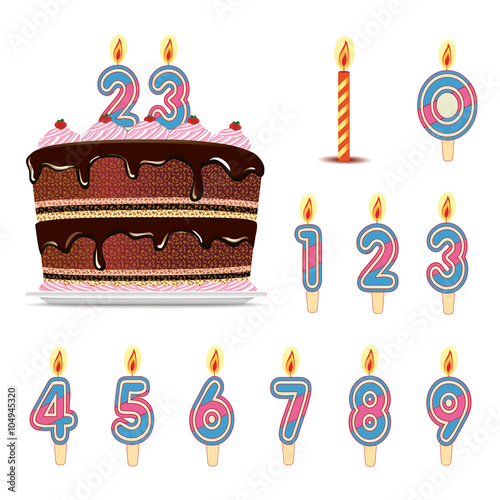 Birthday cake with number candles