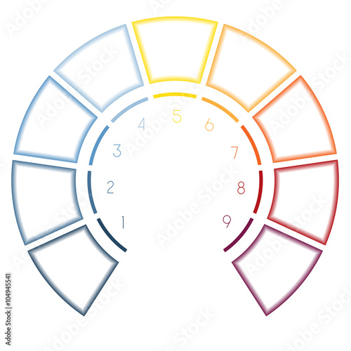 Infographics Semicircle for eight number options