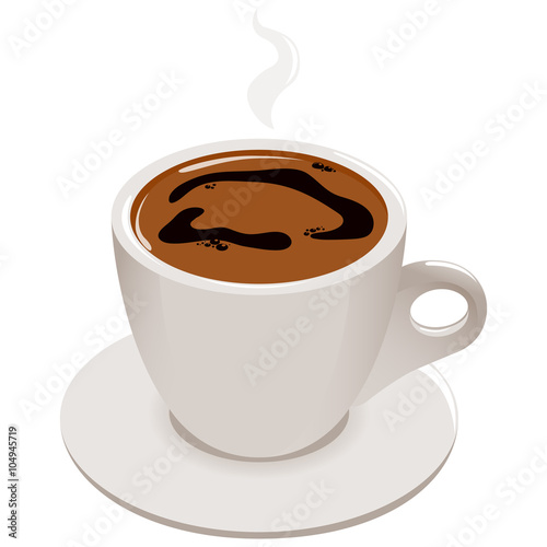 Cup of Greek or Turkish coffee. Vector illustration