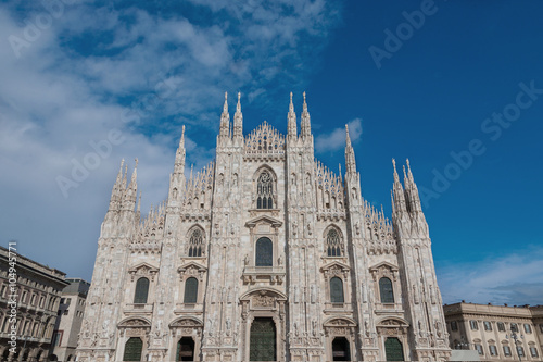 Facade of Milan Cathedral Lombardy, Italy