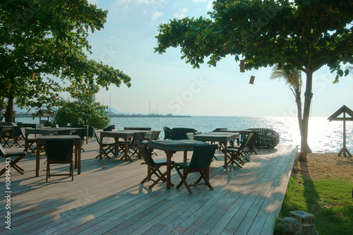 armchairs and a table outdoors