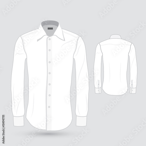 Men's white dress shirt - front and back