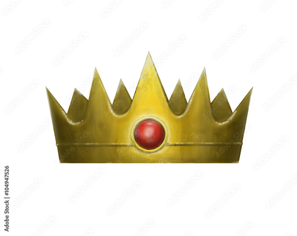 Golden crown. Digital painting. Golden crown. Digital painting.