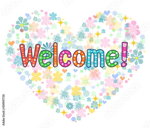 welcome back decorative lettering text