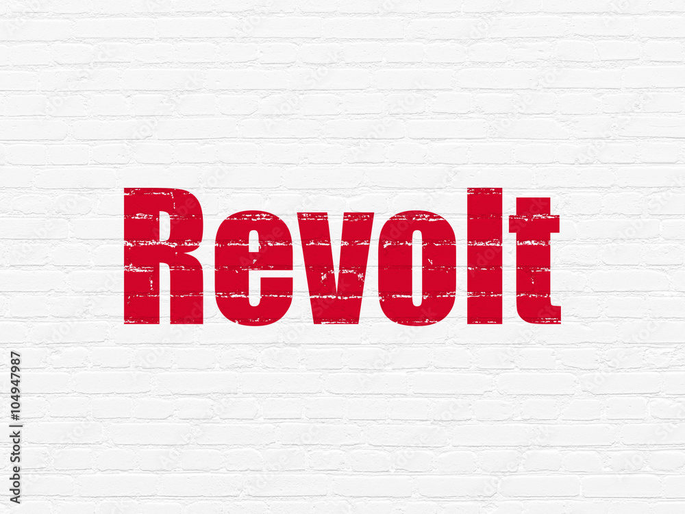 Political concept: Revolt on wall background Political concept: Revolt on wall background