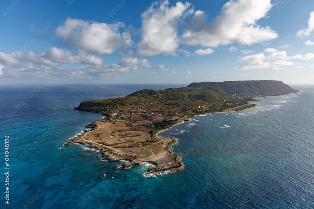 France. Guadeloupe, La Desirade island, Grande Anse (aerial view) //  Guadeloupe, ile de la Desirade, Grande Anse (vue aerienne Stock Photo -  Alamy