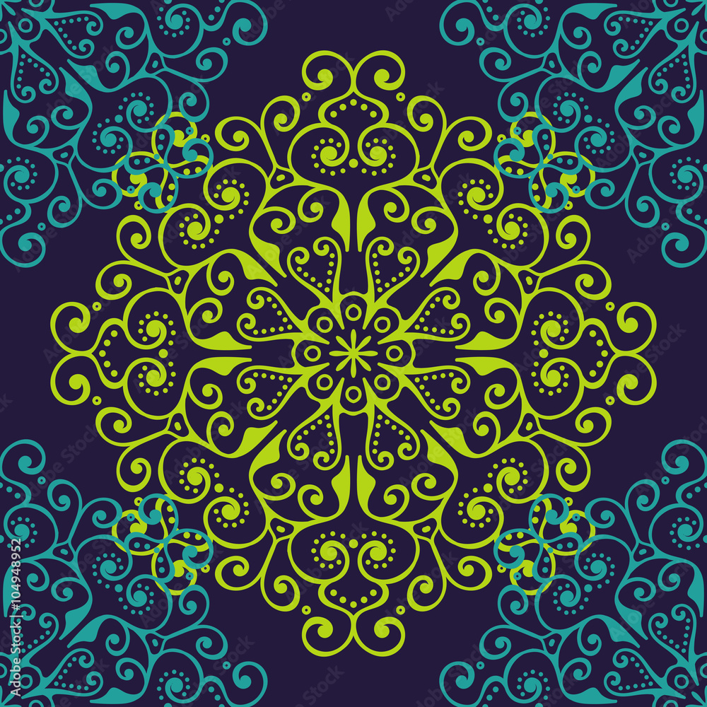 Ethnic floral seamless pattern