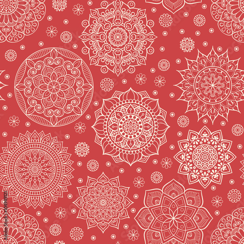 Ethnic floral seamless pattern