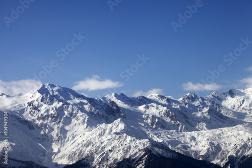 Winter mountains at nice sunny day. Caucasus Mountains. © BSANI