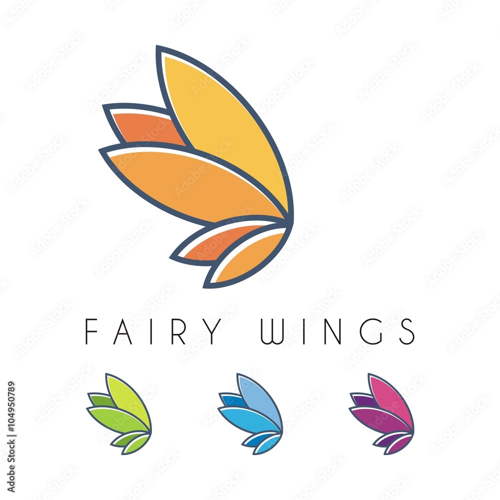 Fairy Wings Design Vector Logo Stock Vector Adobe Stock