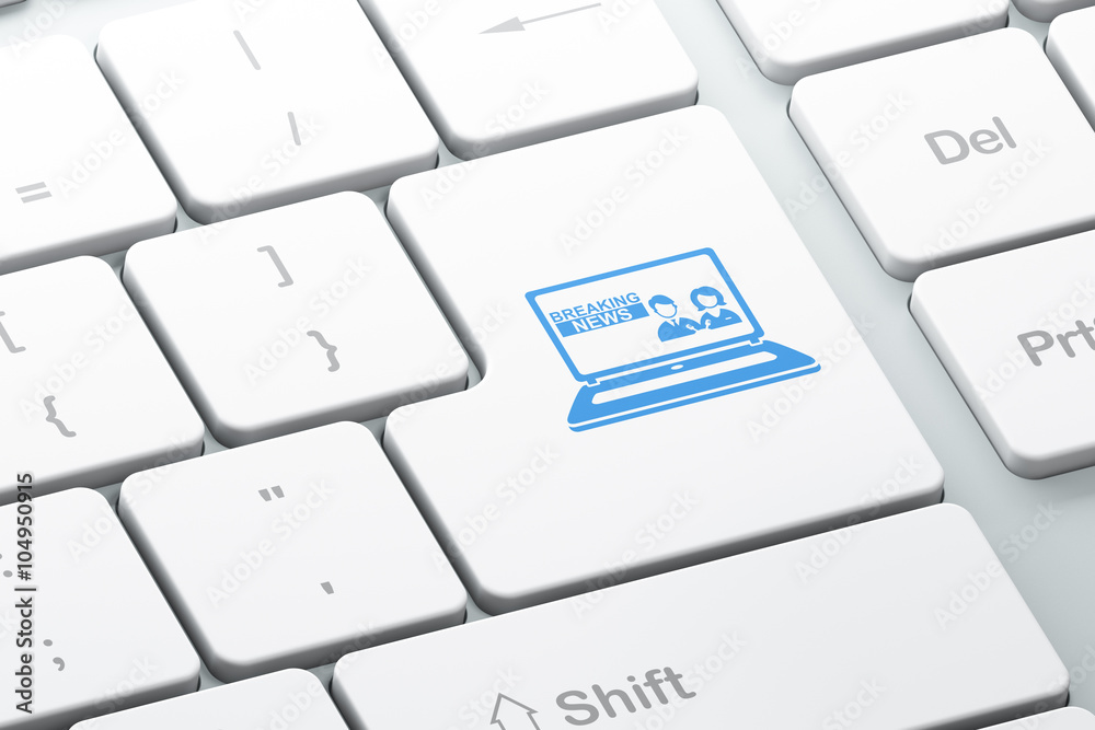 News concept: Breaking News On Laptop on computer keyboard background News concept: Breaking News On Laptop on computer keyboard background