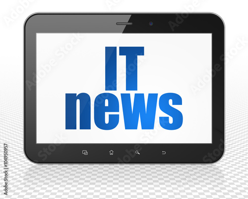 News concept: Tablet Pc Computer with IT News on display
