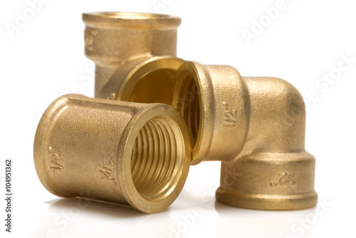 brass fittings for plumbing pipes - gon, tee, sleeve