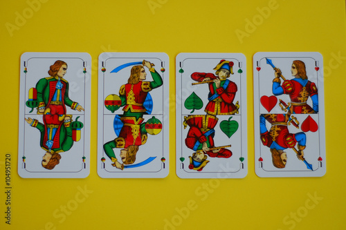 Bayerische Spielkarte vier Unter photo