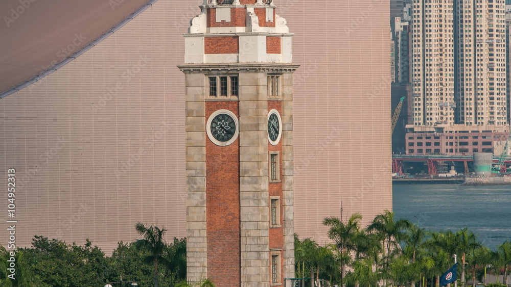 Clock Tower on the waterfront Kowloon timelapse hyperlapse