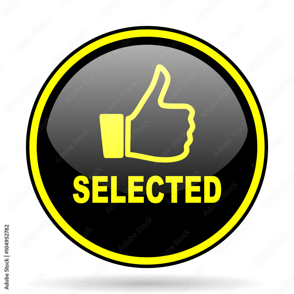 selected black and yellow glossy internet icon selected black and yellow glossy internet icon