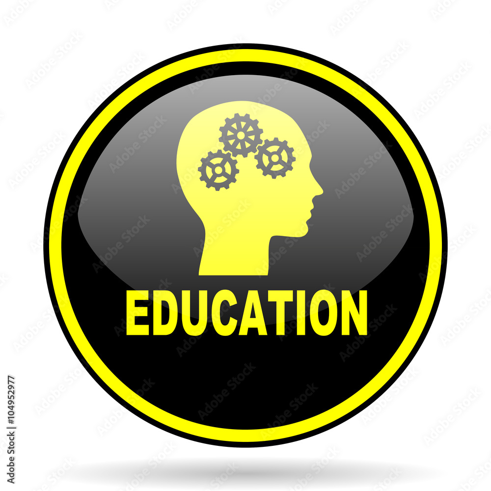 education black and yellow glossy internet icon education black and yellow glossy internet icon