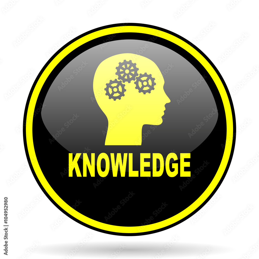 knowledge black and yellow glossy internet icon knowledge black and yellow glossy internet icon