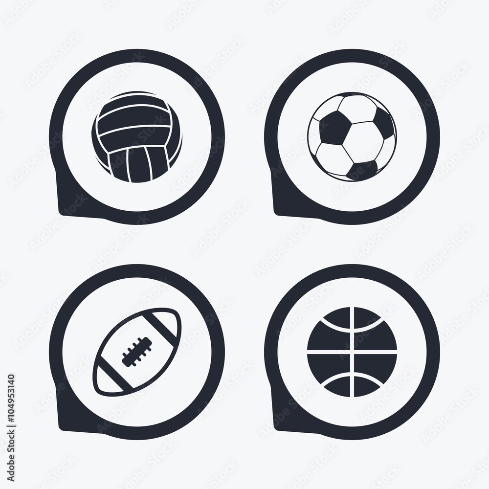Sport balls. Volleyball, Basketball, Soccer.