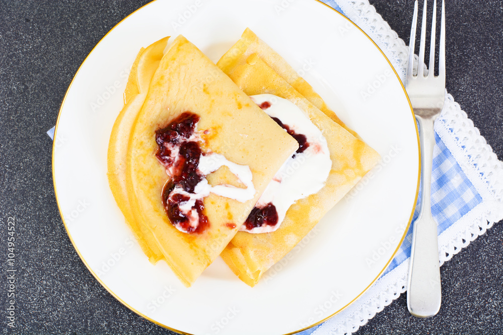 Tasty Pancakes Stack with Butter Tasty Pancakes Stack with Butter