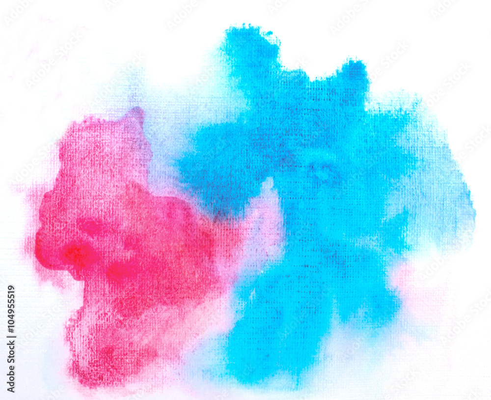 watercolor stains abstract background. blue and purple spots on watercolor paper