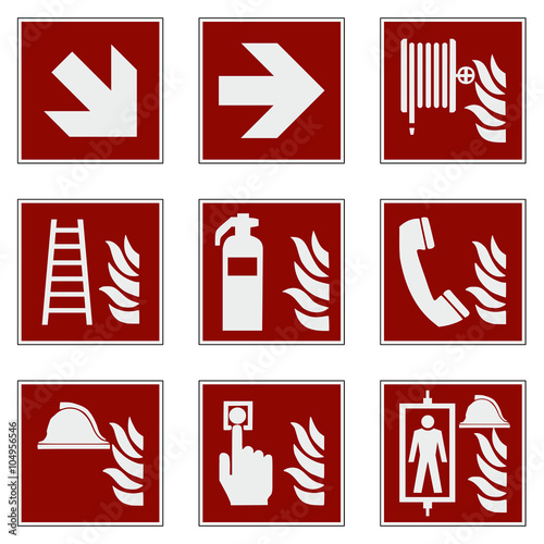 Set Brandschutzzeichen DIN EN ISO 7010 