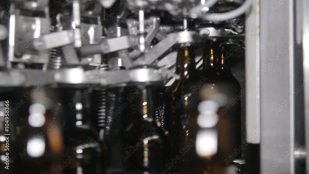 Technological Line For Bottling Of Beer In Brewery.