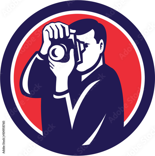 Photographer Shooting DSLR Camera Retro