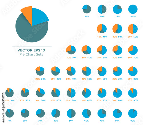 Infographic Vector 3d Pie Chart Sets