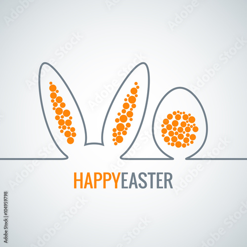 easter bunny with egg abstract vector background