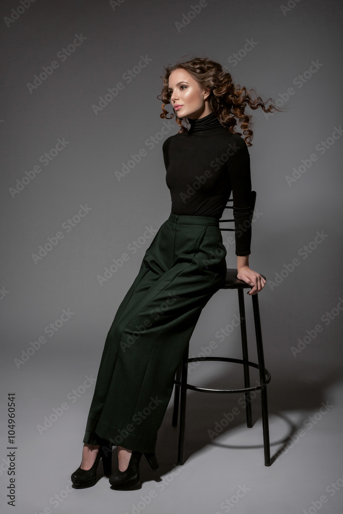 Young sexy beautiful woman with fashion hairstyle Young sexy beautiful woman with fashion hairstyle