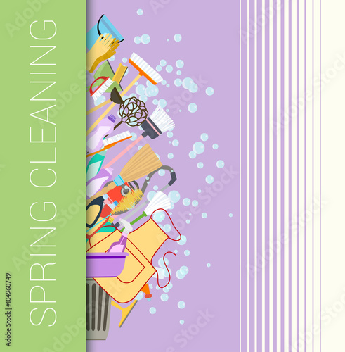 Spring cleaning vertical border background