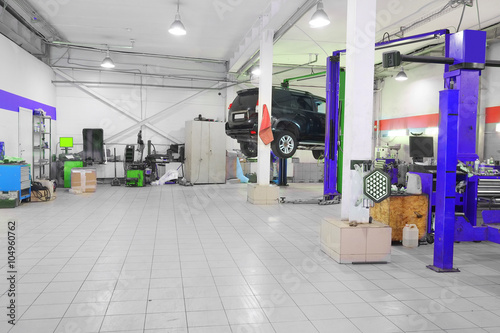 Tula, Russia, June, 5, 2015: Cars in a dealer repair station in Tula, Russia