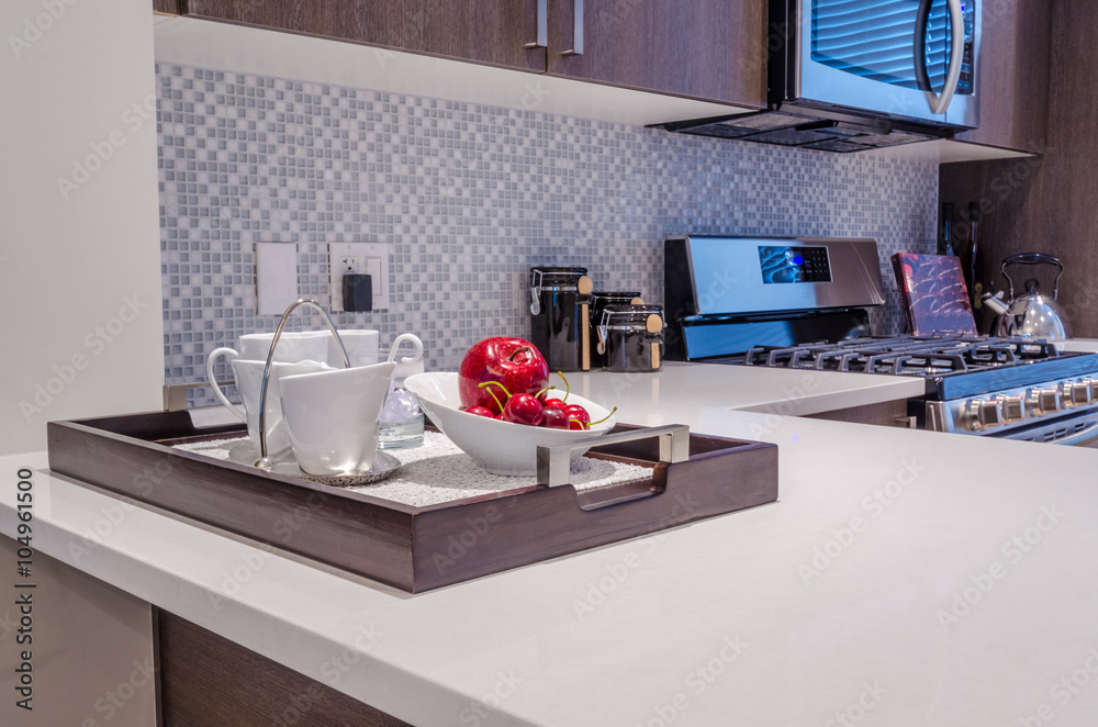 Modern kitchen in luxury house. Modern kitchen in luxury house.