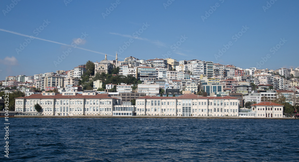Kabatas district in Bosphorus Coast of Istanbul City, Turkey