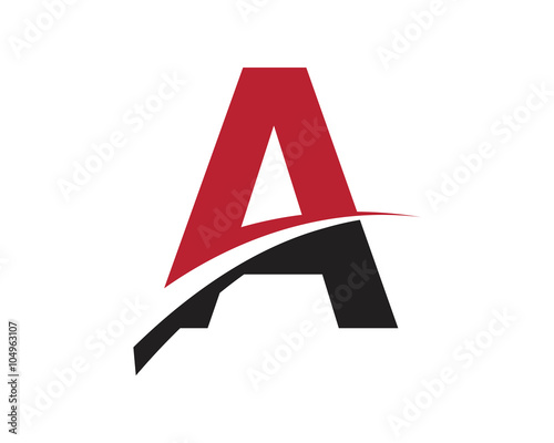 A red letter swoosh logo