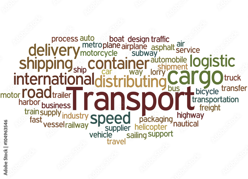 Transport, word cloud concept 3