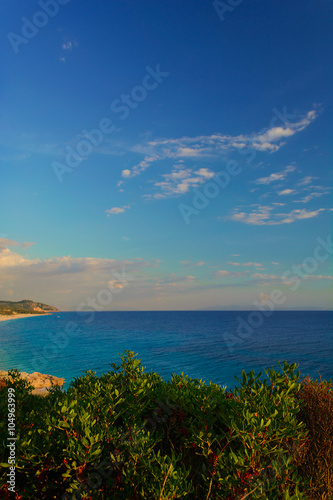 Ionian sea view from the hills in Dhermi, Albania