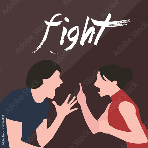 couple fight man woman screaming argue shouting to each other conflict in marriage relationship divorce