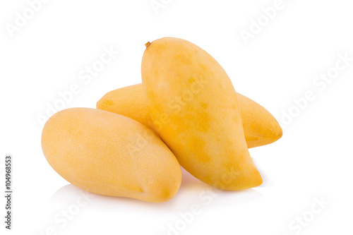 Yellow mango isolated on a white background
