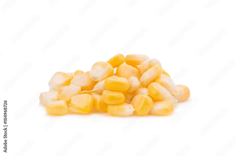 yellow corn seed on a white background yellow corn seed on a white background