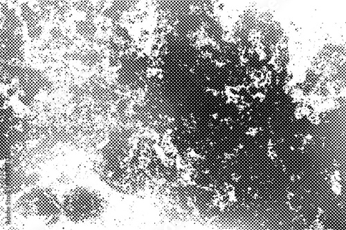 Grunge texture with overlay halftone dots effect