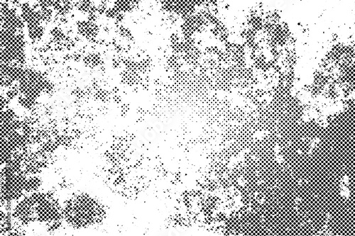 Grunge texture with overlay halftone dots effect