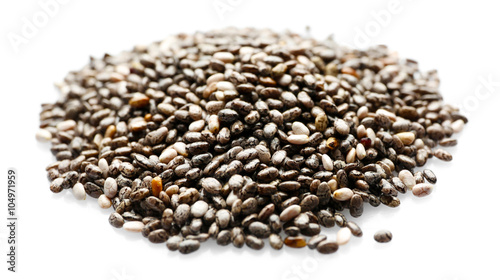 Chia seeds, isolated on white