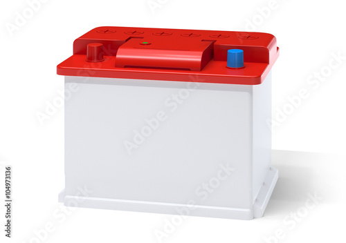 Red white car battery