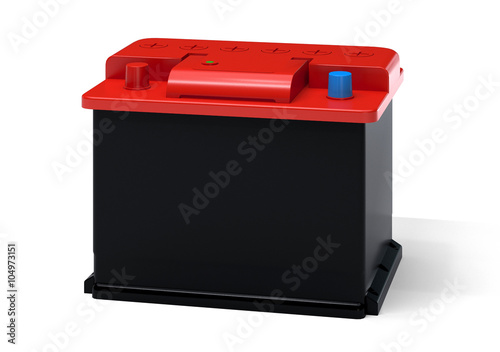 Red black car battery