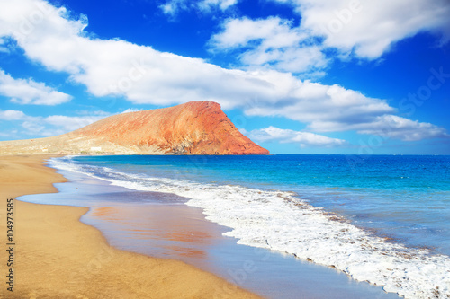 Fotografie, Obraz La Tejita beach and El Medano mountain, Tenerife, Canary islands