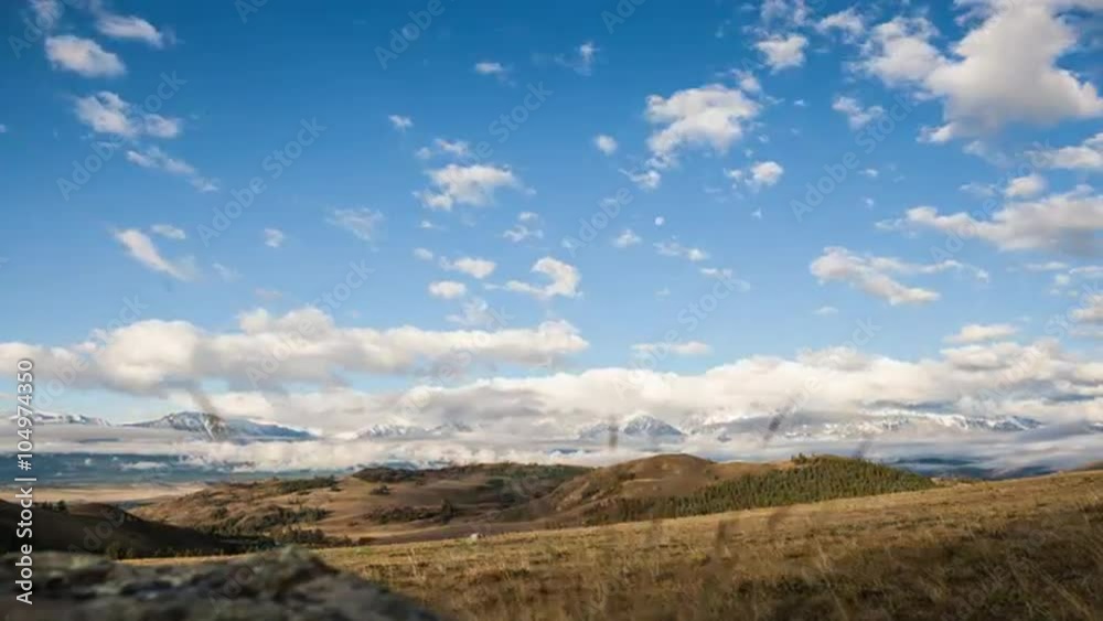 clouds on a background of mountains. Altai, Siberia. Time lapse. clouds on a background of mountains. Altai, Siberia. Time lapse.